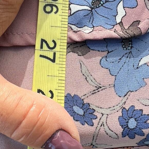 Sienna Sky, floral sheer, long top with V opening in back, women's size L - Picture 8 of 9